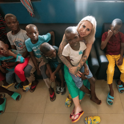 This is Anja Loven with the children at Land of Hope